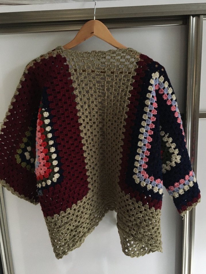 Bohem Çok Renkli Örgü Kadın Hırka - Görsel 4