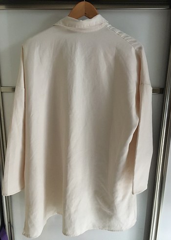 Beyaz Keten Gömlek, Kısa Kollu, Rahat Kesim - Görsel 2