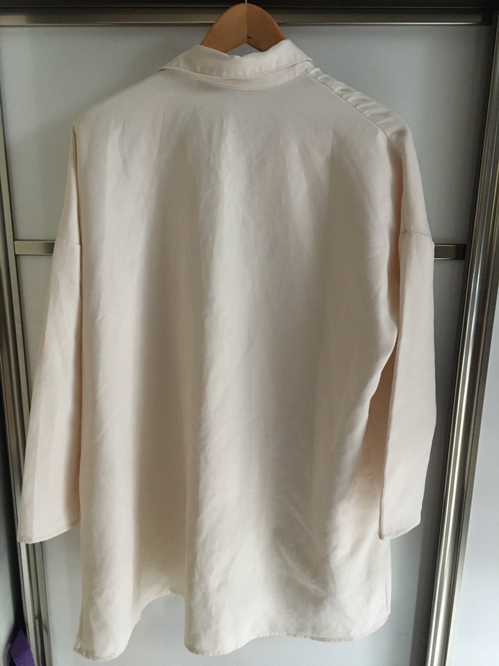 Beyaz Keten Gömlek, Kısa Kollu, Rahat Kesim - Görsel 2