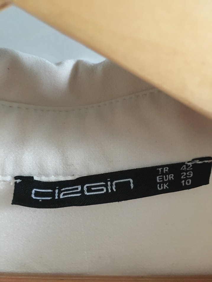 Beyaz Keten Gömlek, Kısa Kollu, Rahat Kesim - Görsel 3