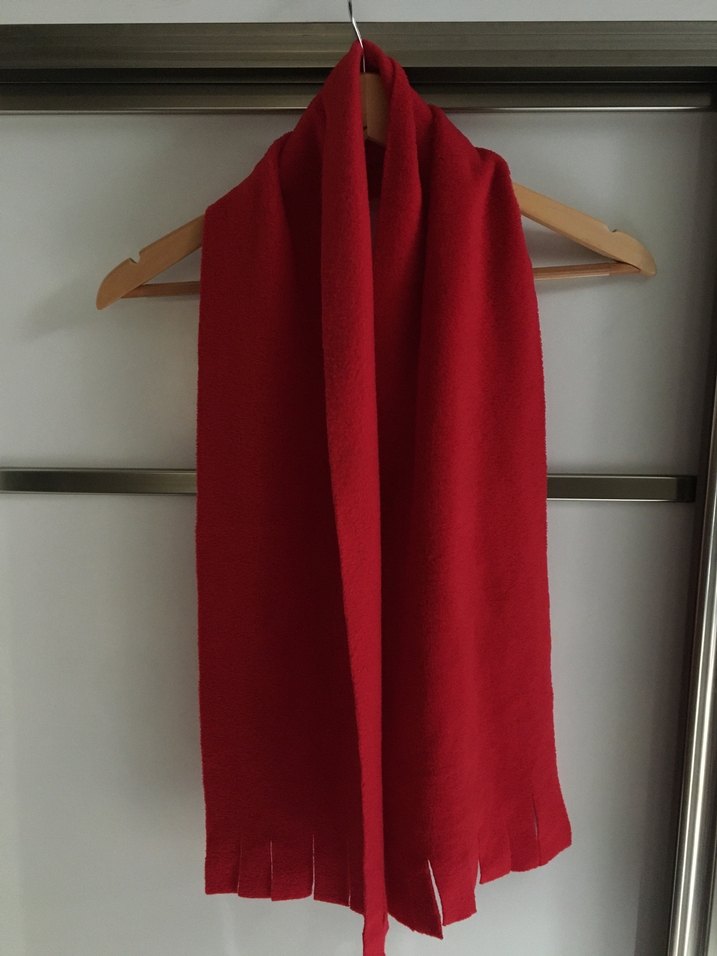 Kırmızı Kadın Şal polar atkı - Görsel 2