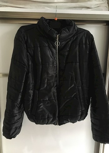 Kadın Siyah Fermuarlı Midi Mont - Görsel 2