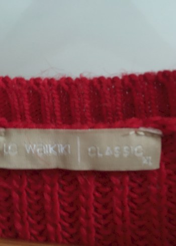 Kırmızı Kadın Örgü Triko Kazak - Görsel 4