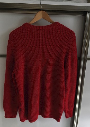 Kırmızı Kadın Örgü Triko Kazak - Görsel 6