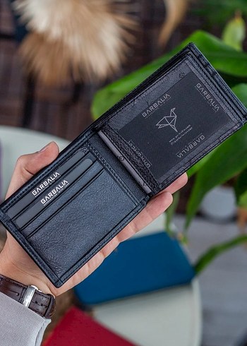 ERKEK SİYAH DERİ CÜZDAN ÇOK BÖLMELİ RFİD KORUMALI HAKİKİ DERİ - Görsel 4