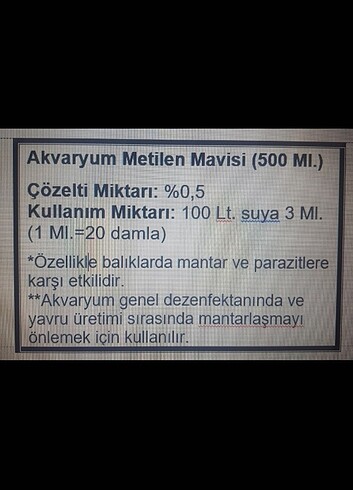 Beden Akvaryum Metilen Mavisi (2 Ad.)
