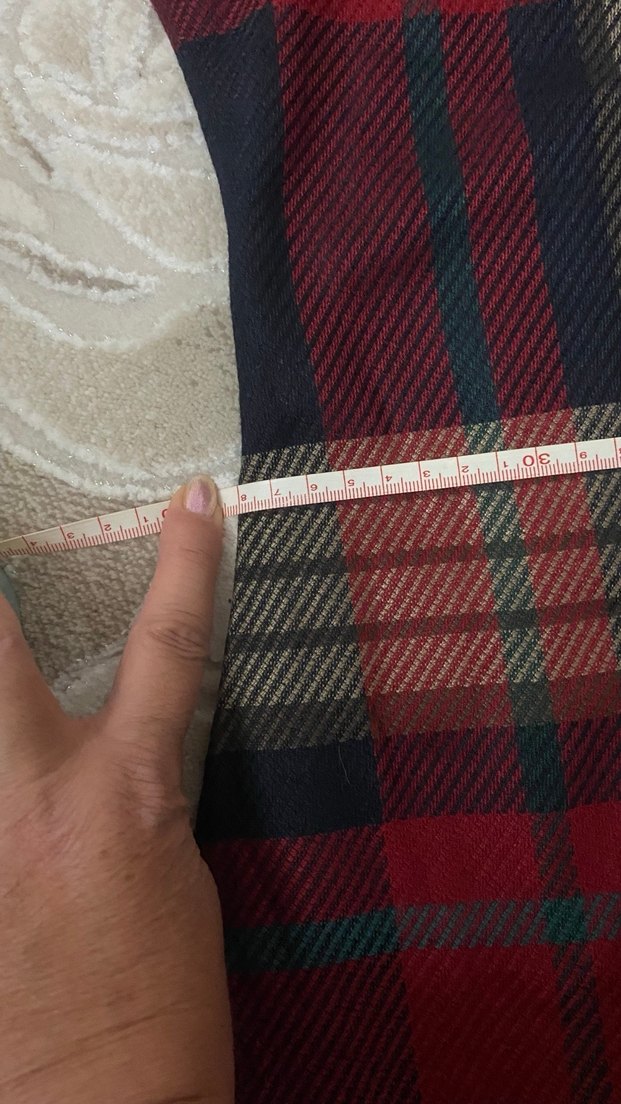 Bordo Ekose Midi Kadın Elbise - Görsel 4