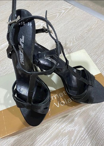 Siyah Tokalı Stiletto Kadın Abiye Ayakkabı - Görsel 2