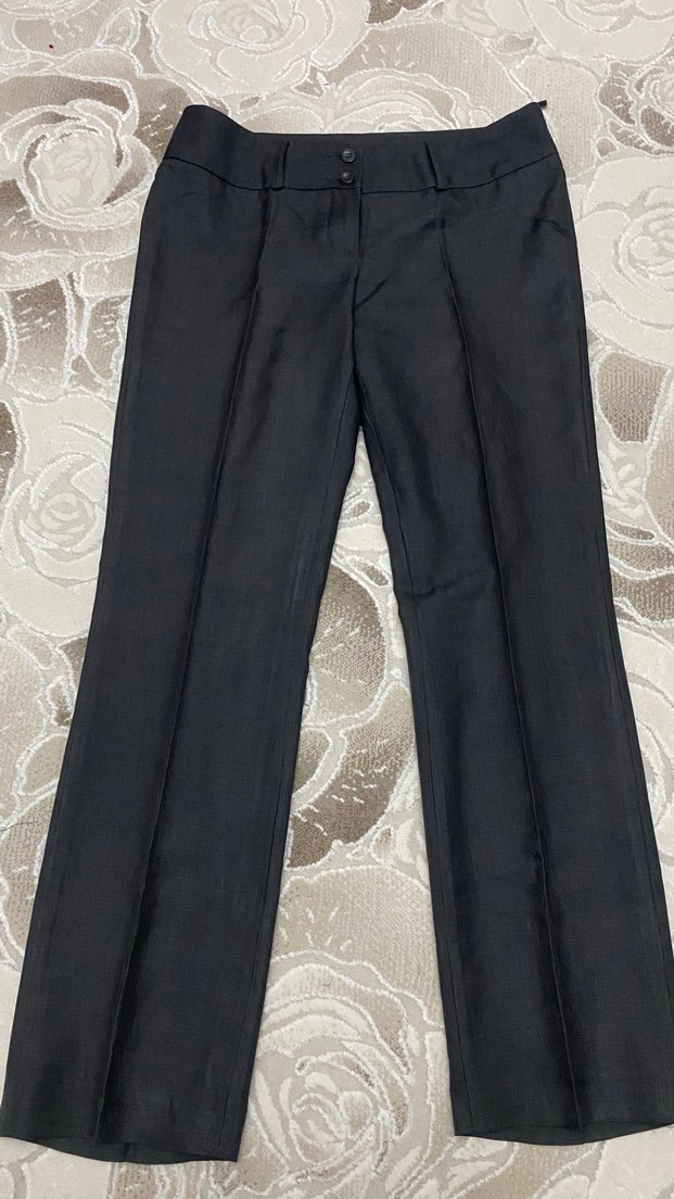 Kadın koyu gri  Kumaş Pantolon - Görsel 2