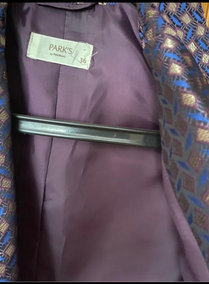 Mor Desenli Kadın Blazer Ceket - Görsel 3