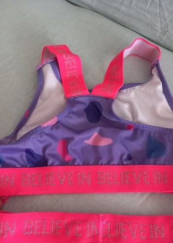 6 Yaş Beden mor Renk Renkli Bağlamalı Spor Kız Bikini Takımı