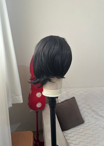 Siyah Goth Kadın Sentetik Peruk Velcro - Görsel 3