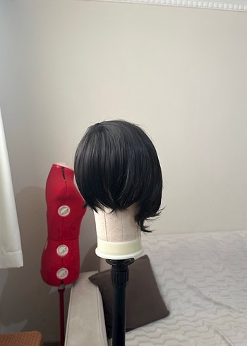 Siyah Goth Kadın Sentetik Peruk Velcro - Görsel 5