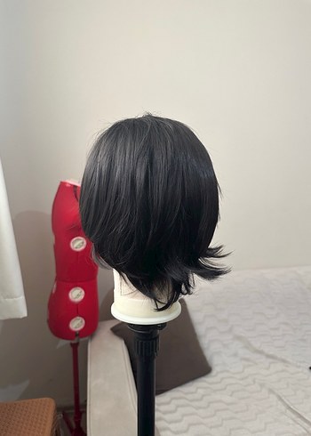 Siyah Goth Kadın Sentetik Peruk Velcro - Görsel 4