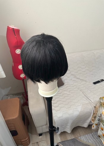 Siyah Goth Kadın Sentetik Peruk Velcro - Görsel 6