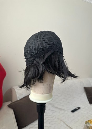 Siyah Goth Kadın Sentetik Peruk Velcro - Görsel 9