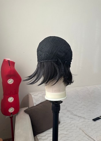 Siyah Goth Kadın Sentetik Peruk Velcro - Görsel 8