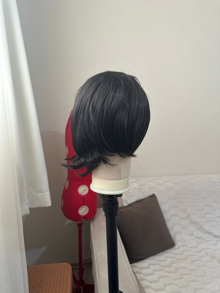 Siyah Goth Kadın Sentetik Peruk Velcro - Görsel 3