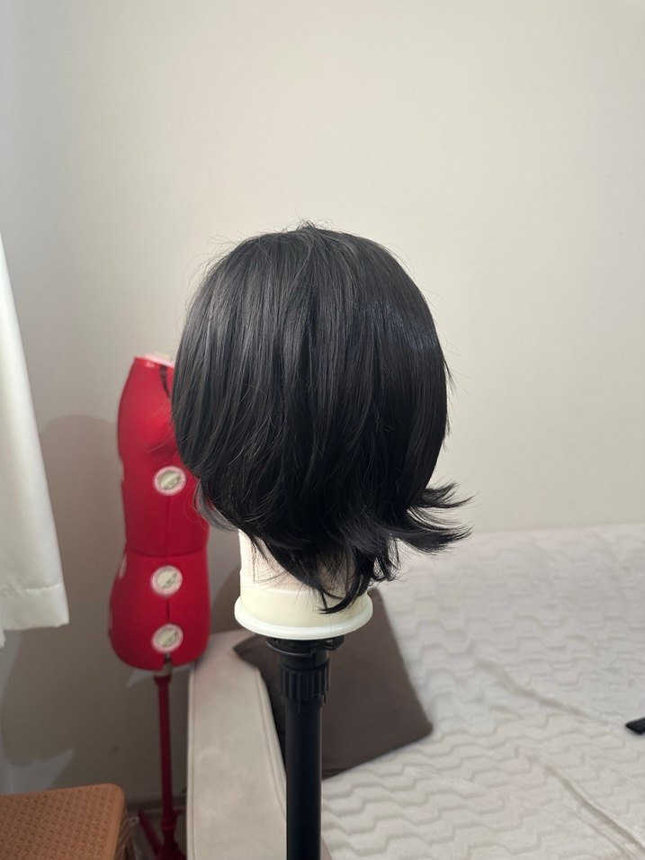 Siyah Goth Kadın Sentetik Peruk Velcro - Görsel 4