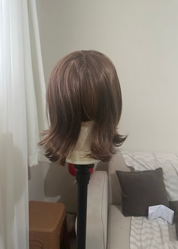 Kahverengi Minimalist Sentetik Peruk KB12 - Görsel 8