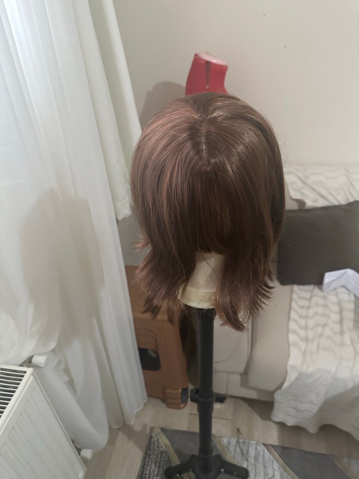 Kahverengi Minimalist Sentetik Peruk KB12 - Görsel 5