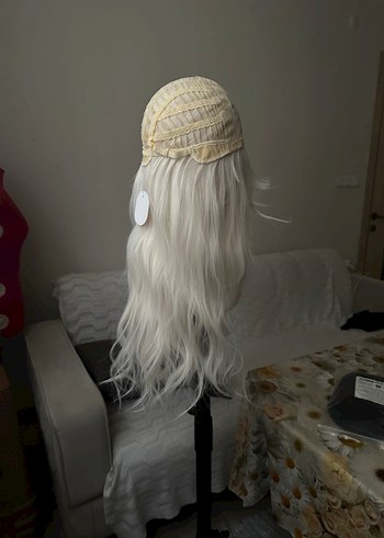 Şeffaf Beyaz Sentetik Uzun Dalgalı Peruk - Görsel 11