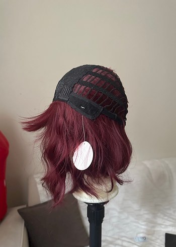 Bordo Vintage Dalgalı Sentetik Peruk - Görsel 10