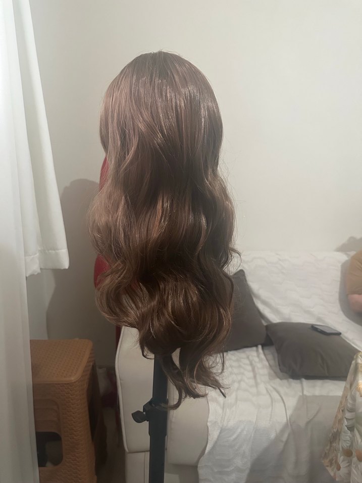 Kahverengi Dalgalı Sentetik Peruk - Görsel 5