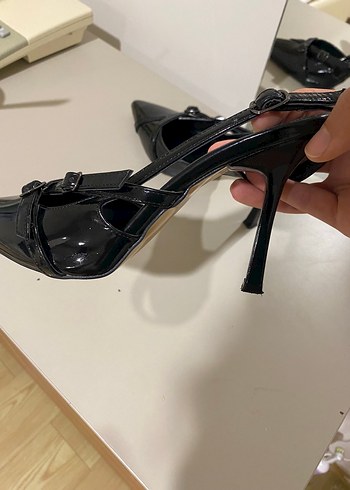 40 Beden siyah Renk Kadın Siyah Rugan Stiletto Topuklu Ayakkabı