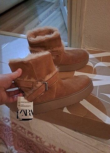 39 Beden camel Renk Zara yünlü bot