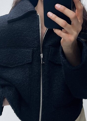 s Beden Zara lacivert buklet ceket