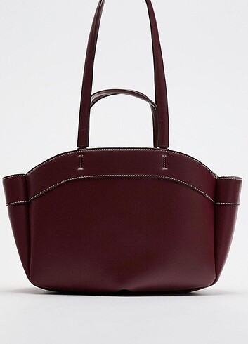 Zara bordo tote canta