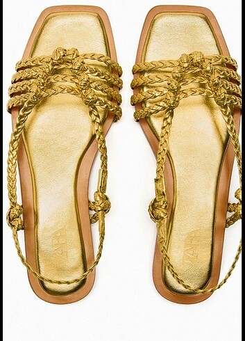 38 Beden altın Renk Zara gold orgu sandalet
