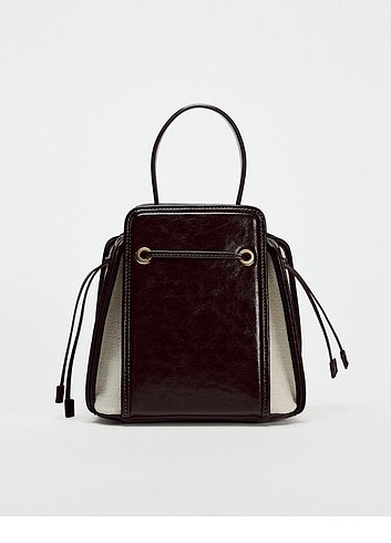 Zara mını bordo bucket canta 