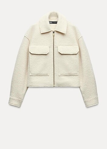 Zara ekru buklet ceket 