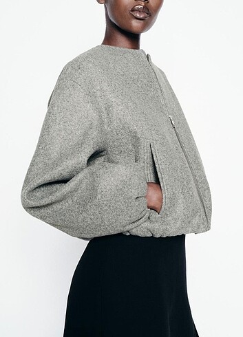 xs Beden Zara grı bomber ceket