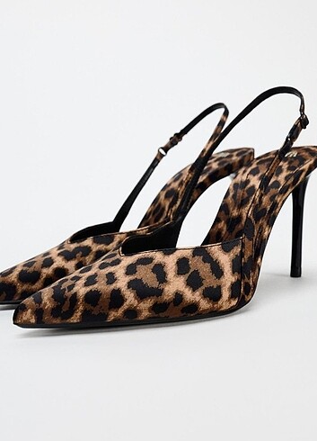 37 Beden Zara leopar topuklu ayakkabı