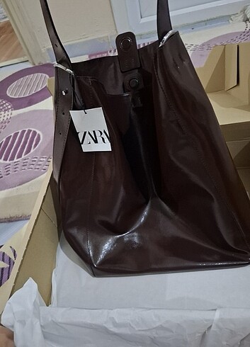 Zara bordo buyuk kese canta
