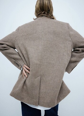 32 Beden camel Renk Hm yun karışımlı blazer ceket