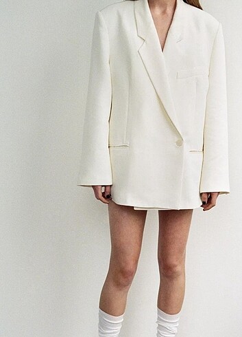 Zara çift düğmeli ovarsıze blazer