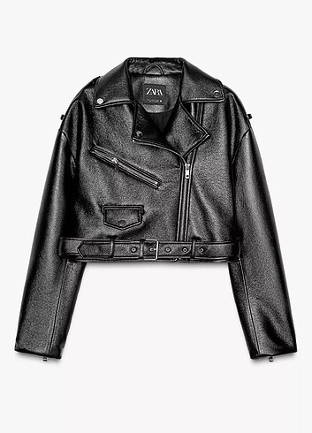 Zara sıyah suni derı bıker ceket