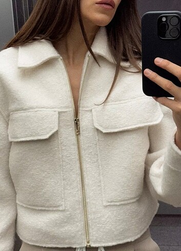 Zara Zara ekru buklet ceket
