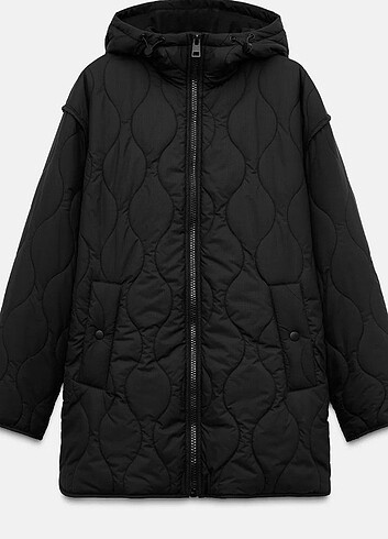 Zara sıyah kapsonlu mont