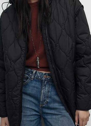 Zara Zara sıyah kapsonlu mont