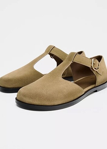 Zara tokalı kayışlı süet ayakkabı 