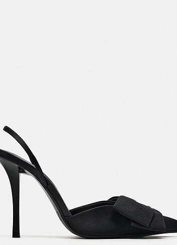 Zara Zara sıyah fıyonklu topuklu ayakkabı