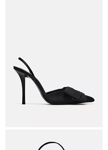 Zara sıyah fıyonklu topuklu ayakkabı 