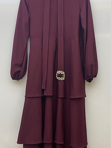 38 Beden BORDO ELBİSE??