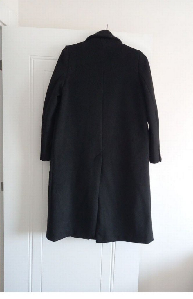 #H&M Yünlü Siyah Uzun Kaban — görsel 6/9