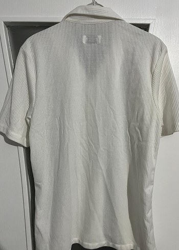 Beyaz Keten Kısa Kollu Düğmeli Erkek Gömlek - Görsel 2